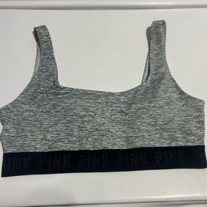 PINK Victoria's Secret Gray and Black Sports Bra
